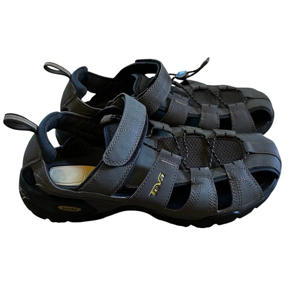 Teva Grey Omnium Closed Toe Hiking Water Sandals Men's 13